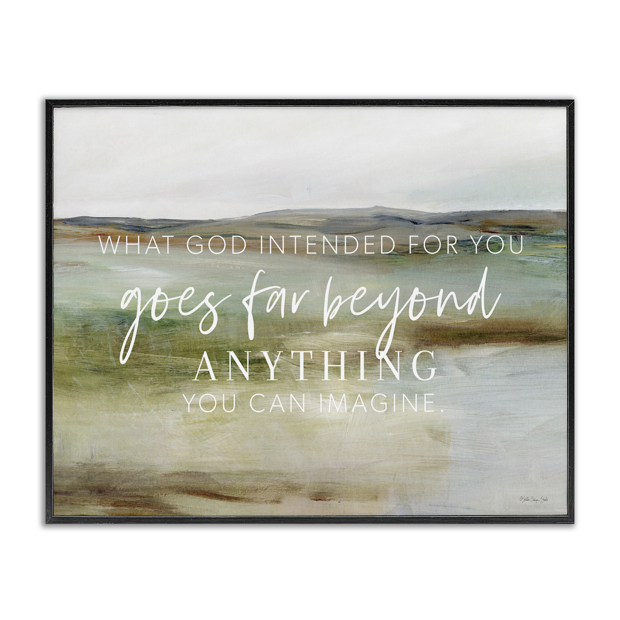 Stupell Industries God's Intentions Proverb Religious & Spiritual Painting Black Framed Art Print Wall Art, 14 x 11