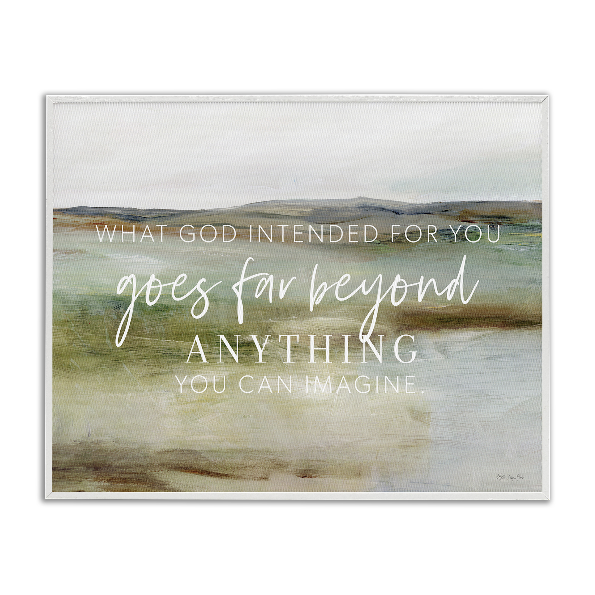 Stupell Industries God's Intentions Proverb Religious & Spiritual Painting White Framed Art Print Wall Art, 30 x 24