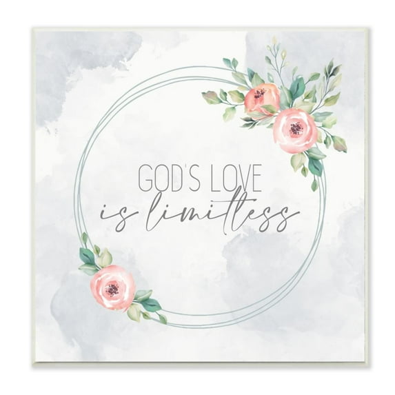 Stupell Industries God's Love Is Limitless Phrase Faith Based Floral Design by Kim Allen