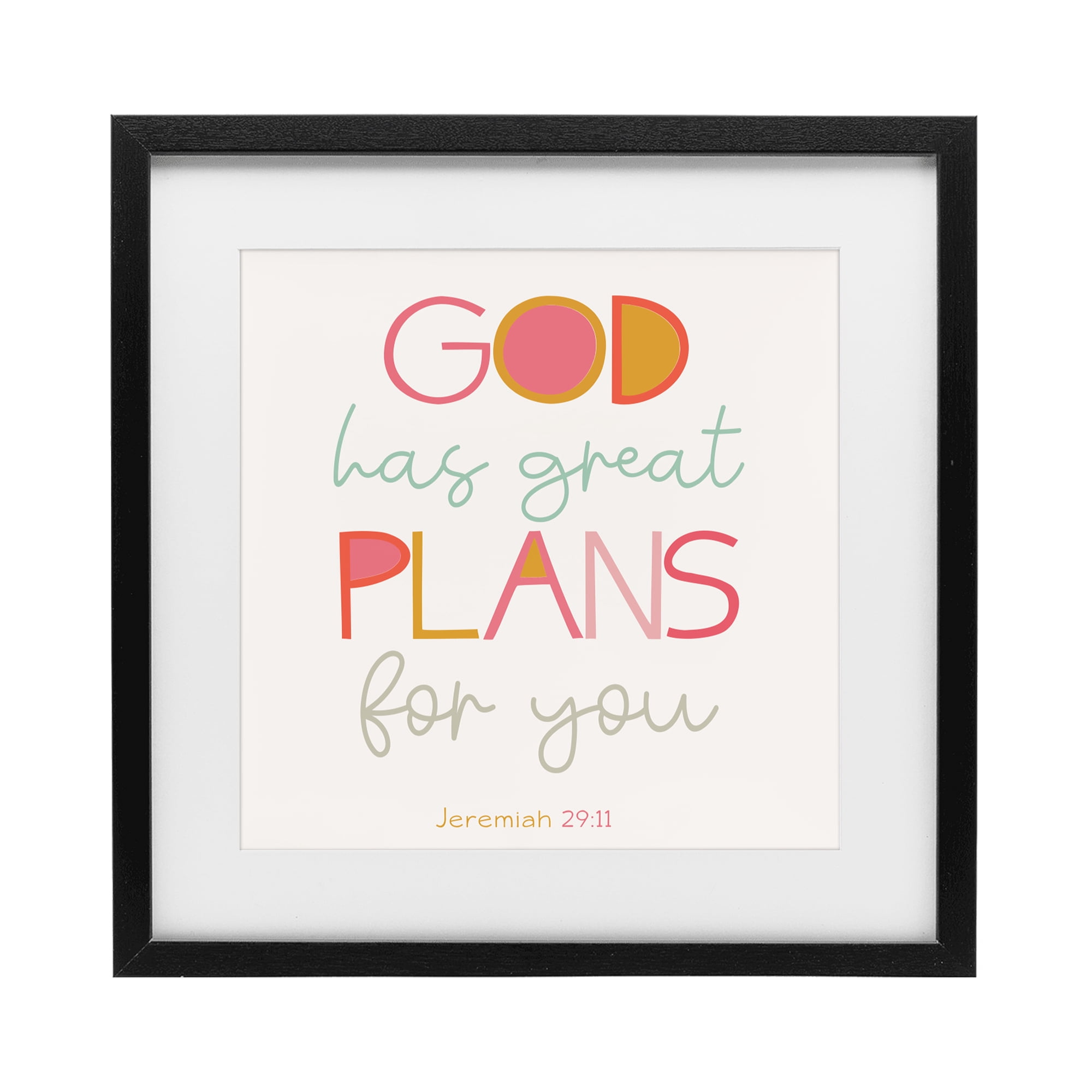 Stupell Industries God's Plans For You Black Framed Print Under Glass, design by SD Graphics Studio