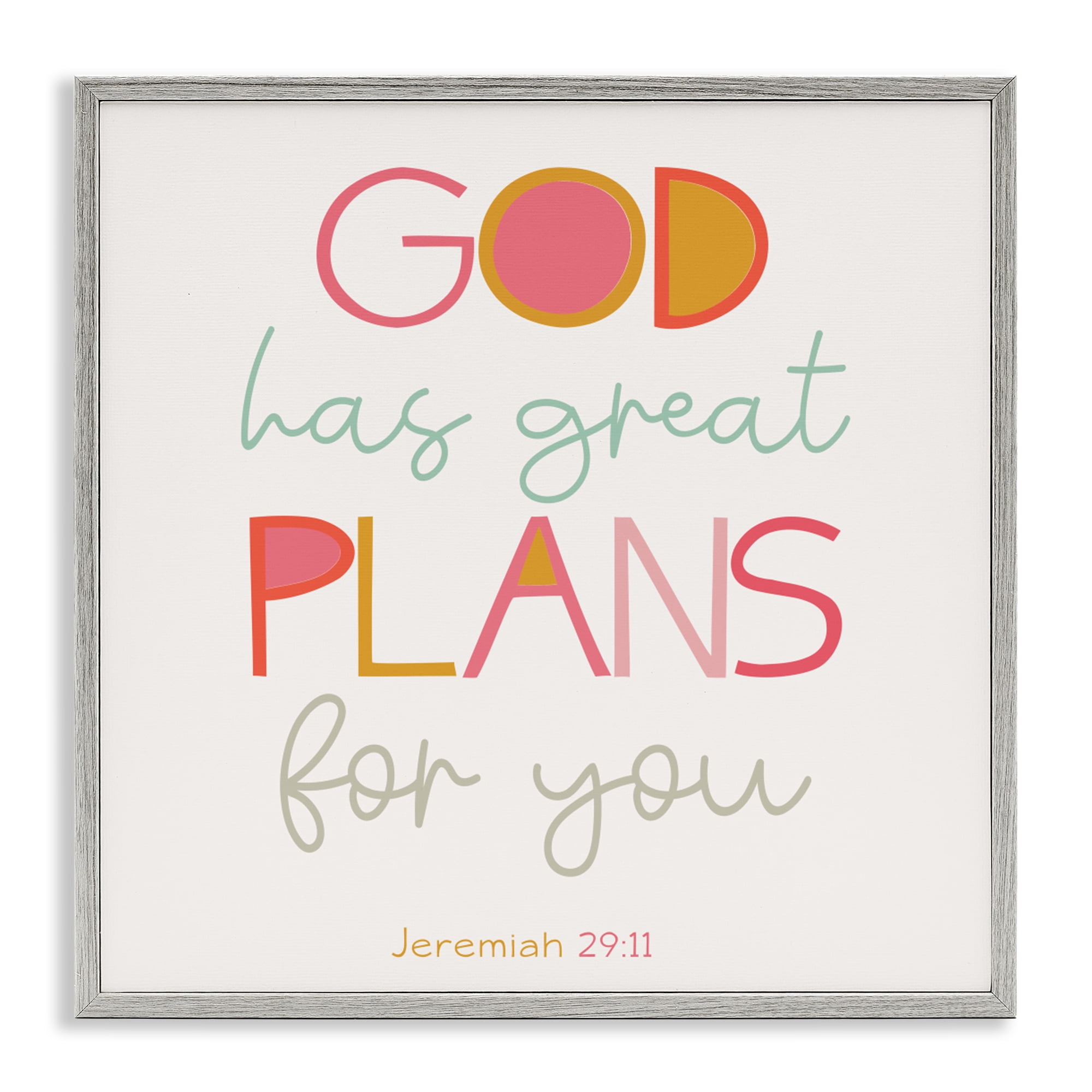 Stupell Industries God's Plans For You Gray Framed Giclee Art, design by SD Graphics Studio