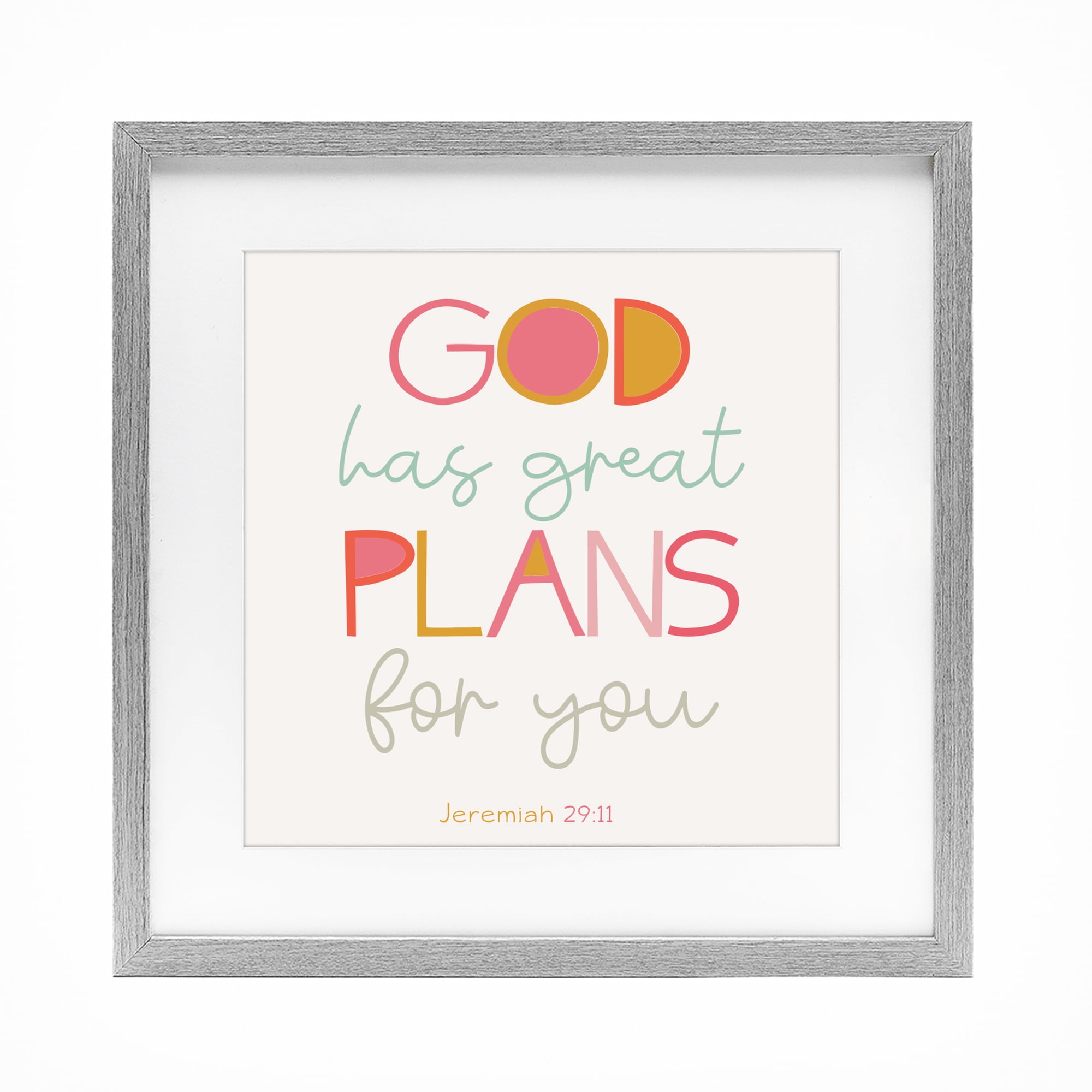 Stupell Industries God's Plans For You Gray Framed Print Under Glass, design by SD Graphics Studio