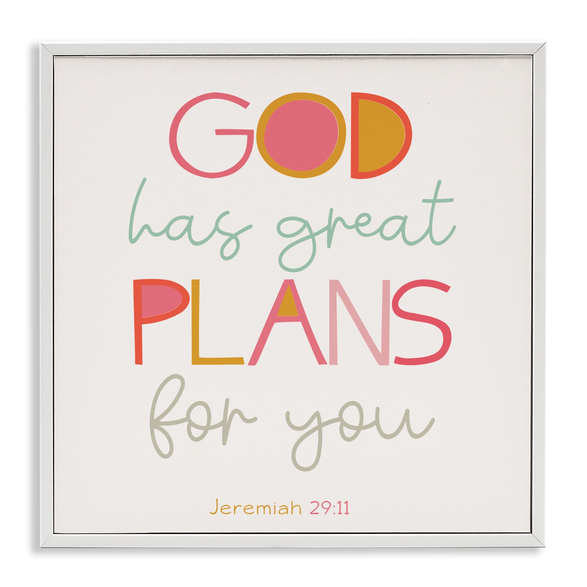 Stupell Industries God's Plans For You White Framed Giclee Art, design by SD Graphics Studio