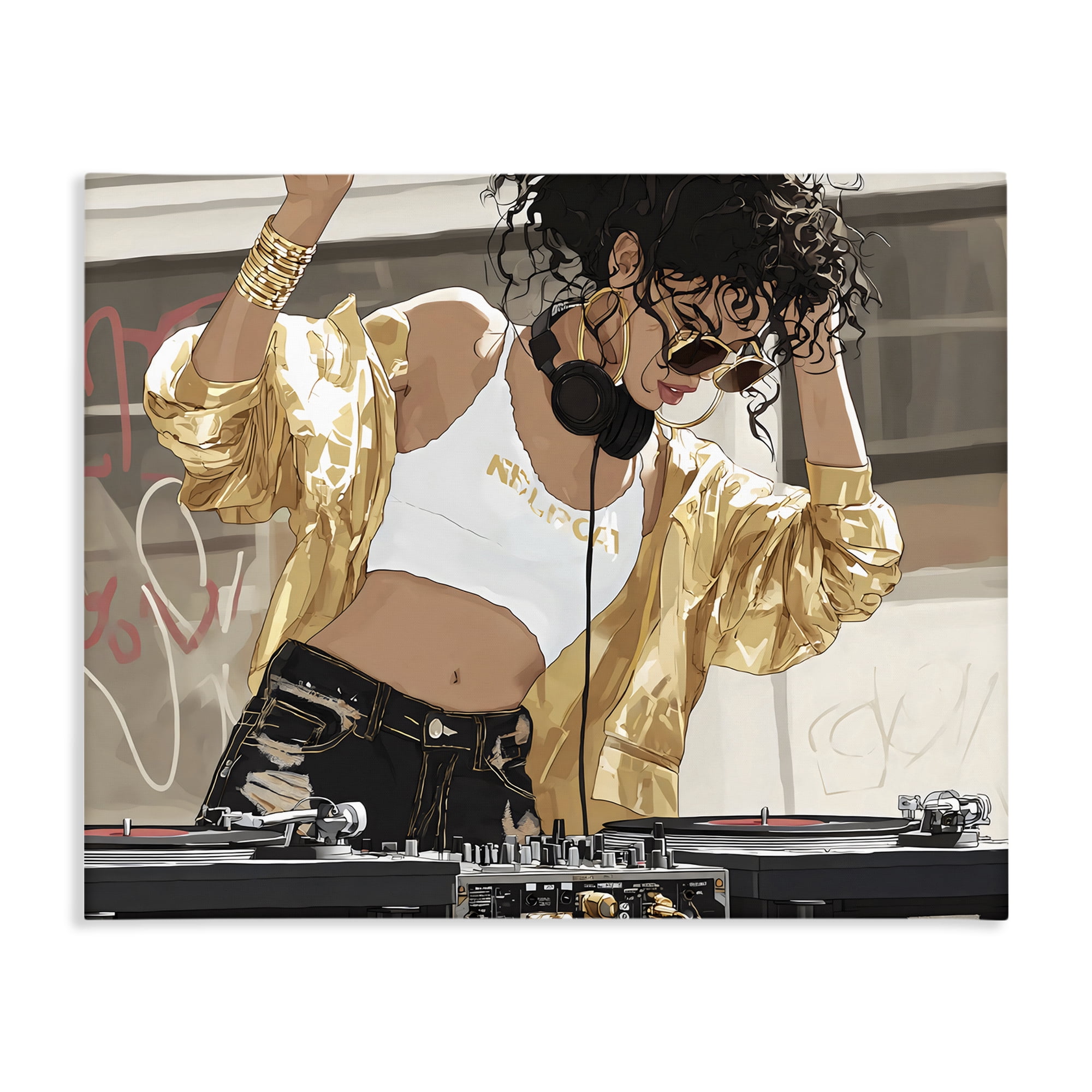 Stupell Industries Gold Accented DJ Canvas Wall Art, design by Franklyn Gregory