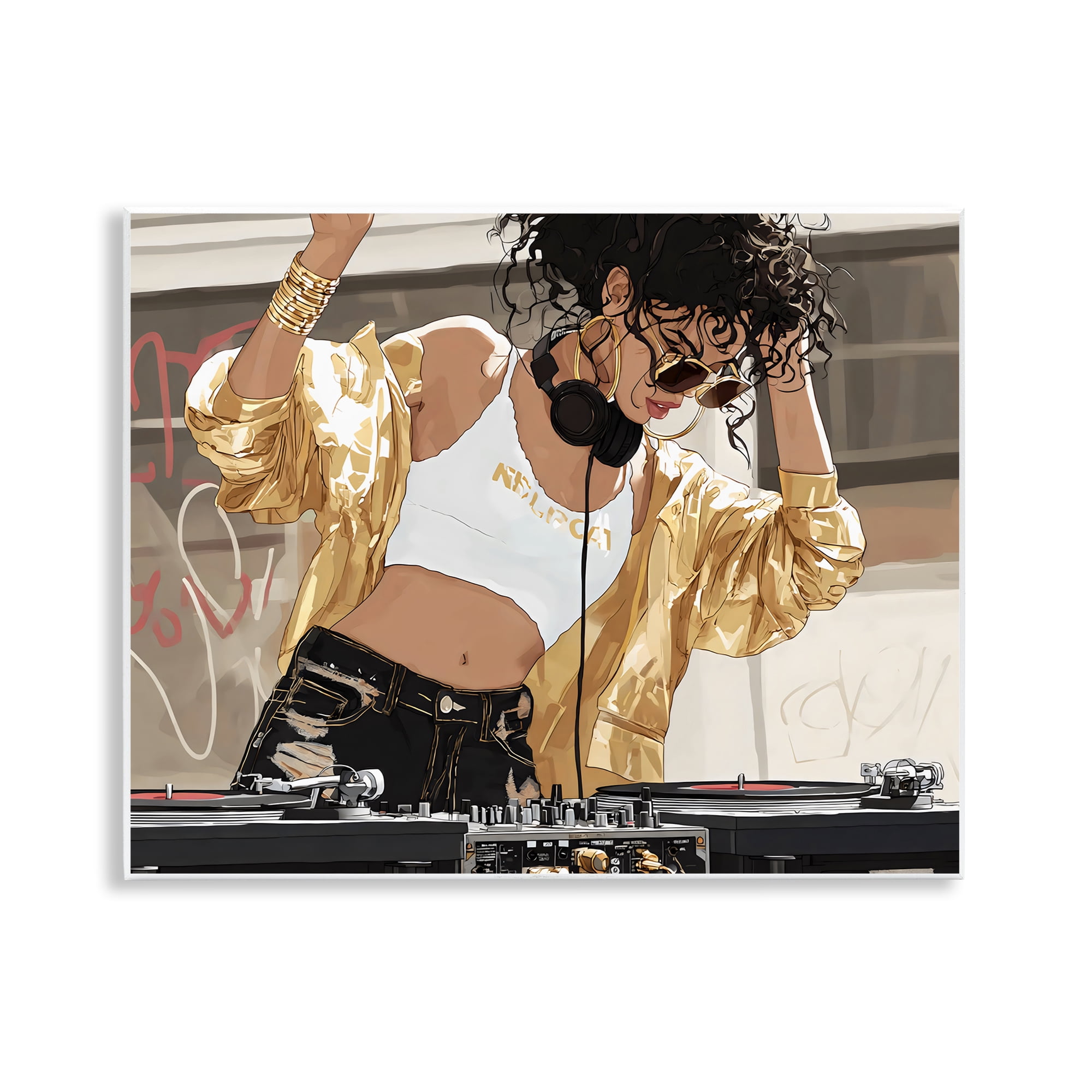 Stupell Industries Gold Accented DJ Wall Plaque Art, design by Franklyn Gregory