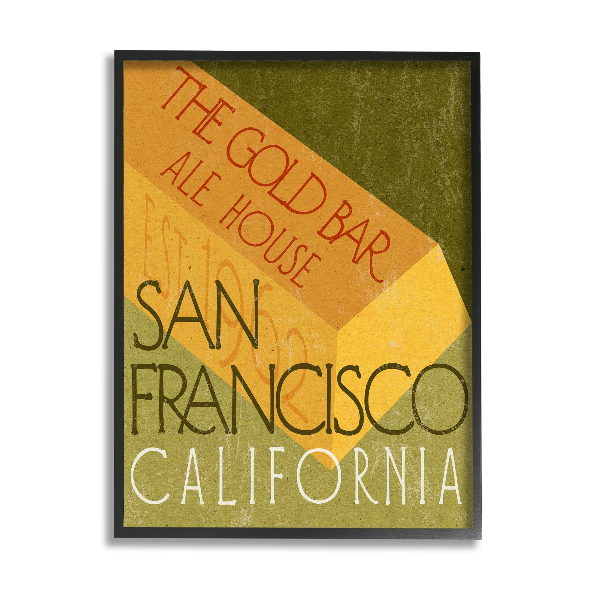 Stupell Industries Gold Bar Ale House Retro Bar San Francisco, 16 x 20, Design by Daphne Polselli