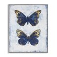 thumbnail image 1 of Stupell Industries Gold & Blue Butterfly Animals Painting Gray Framed Art Print Wall Art, 24 x 30, 1 of 2