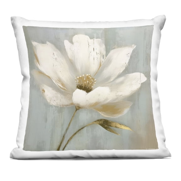 Stupell Industries Gold Brushed Flower Decorative Printed Throw Pillow design by LSR Creative Studio, 18 x 7 x 18