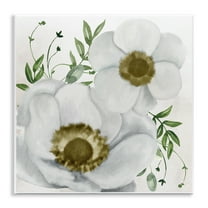 Stupell Industries Gold Centered Magnolia Plants & Flowers Painting Unframed Art Print Wall Art, 12 x 12
