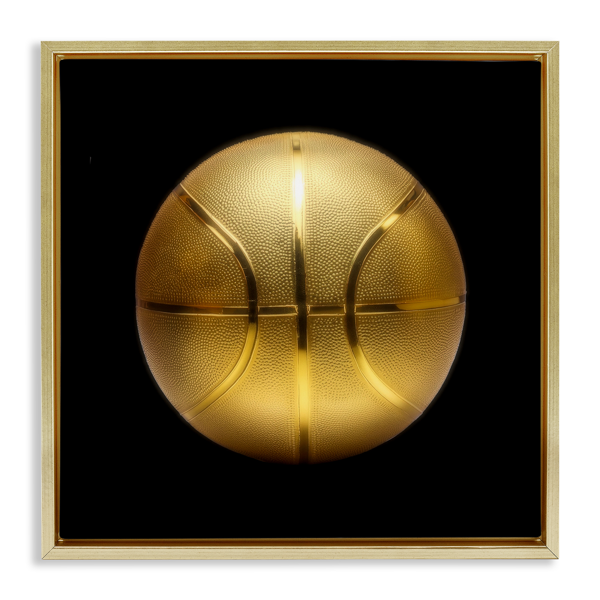 Stupell Industries Gold Designer Basketball Sports Painting Gold Floater Framed Canvas Art Print Wall Art, 25 x 25