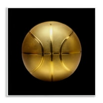 Stupell Industries Gold Designer Basketball Sports Painting Unframed Art Print Wall Art, 12 x 12