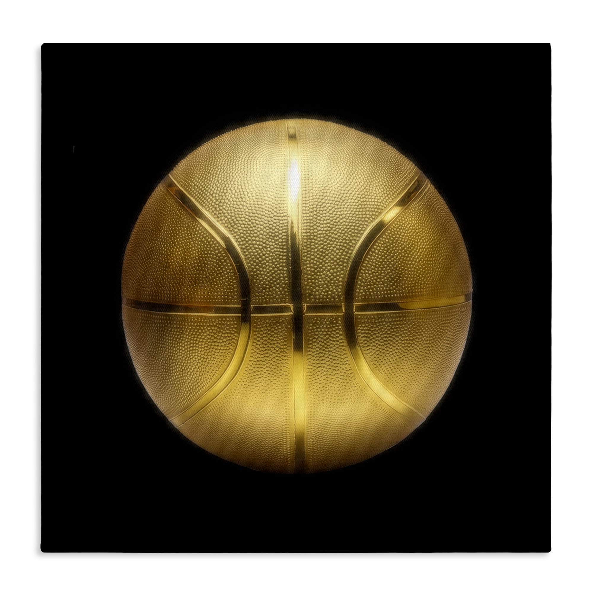 Stupell Industries Gold Designer Basketball Sports Painting Wrapped Canvas Art Print Wall Art, 24 x 24