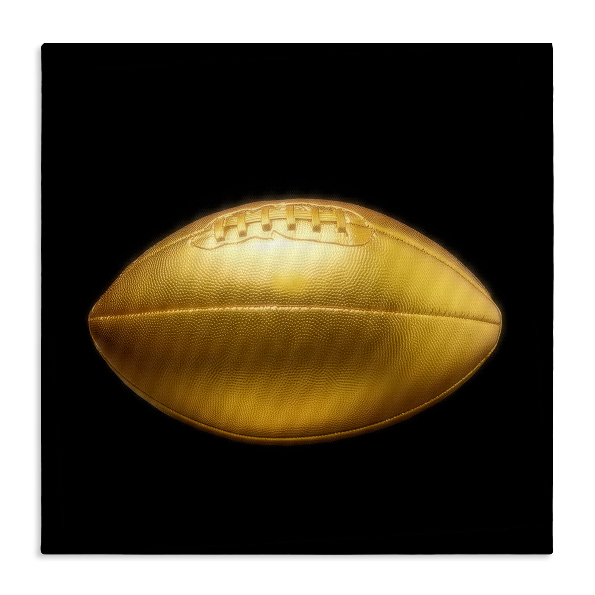 Stupell Industries Gold Designer Football Sports Painting Wrapped Canvas Art Print Wall Art, 24 x 24
