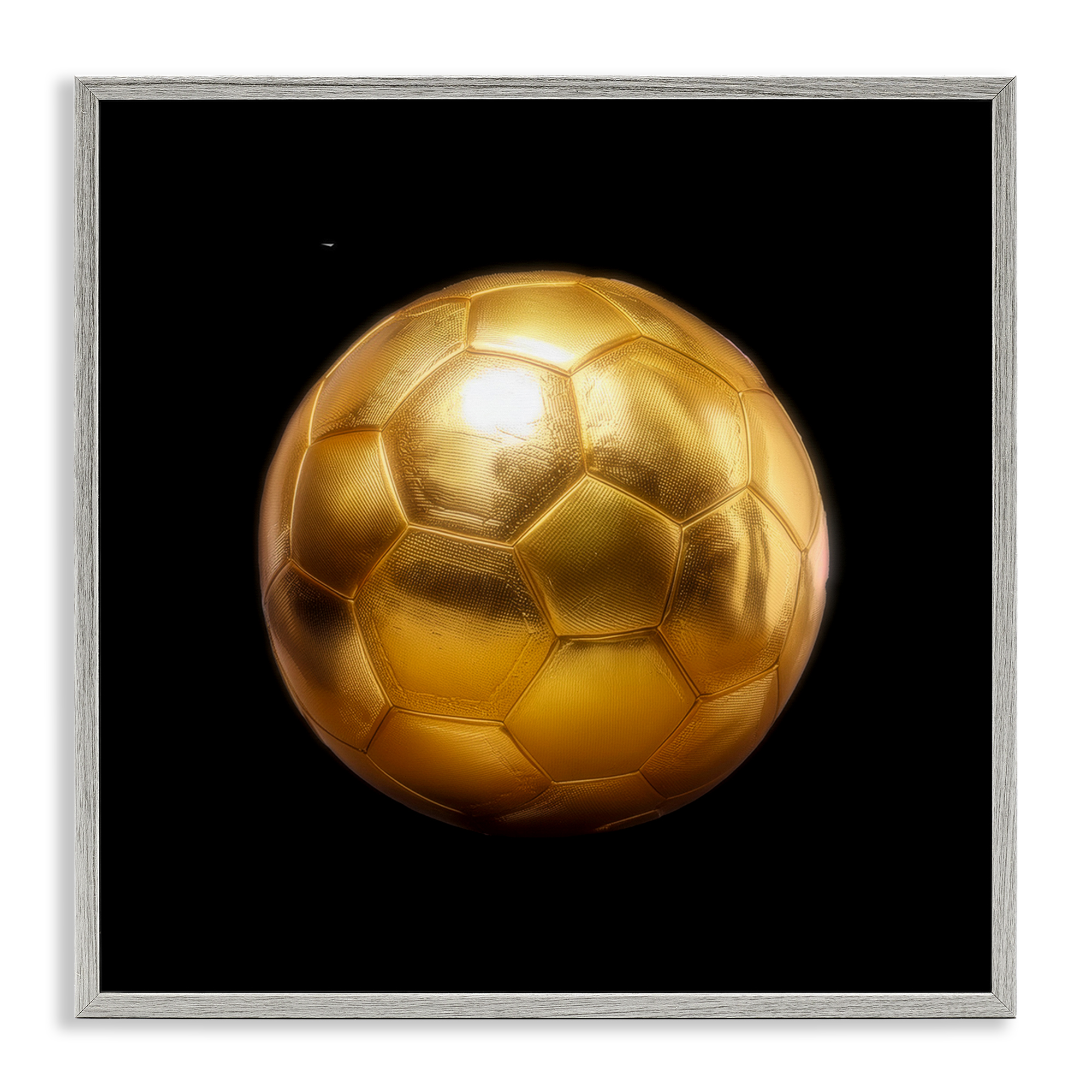 Stupell Industries Gold Designer Soccer Ball Sports Painting Gray Framed Art Print Wall Art, 24 x 24