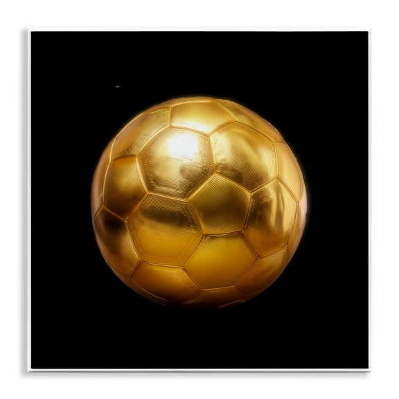 Stupell Industries Gold Designer Soccer Ball Sports Painting Unframed Art Print Wall Art, 12 x 12