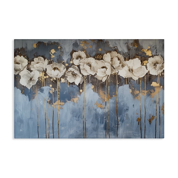 Stupell Industries Traditional Gold Drip Peonies Canvas Art, 24 x 16, by LSR Design Studio