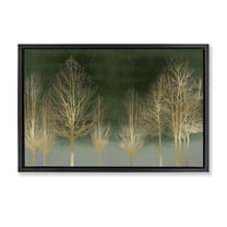 Stupell Industries Gold Gradient Forest Landscape & Nature Painting Black Floater Framed Canvas Art Print Wall Art, 25 x 17