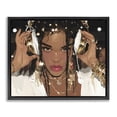 thumbnail image 1 of Stupell Industries Contemporary Gold Headphones Glam Female Black Floating Frame Canvas Art, 31 x 25, by Franklyn Gregory, 1 of 8