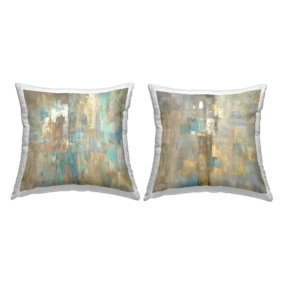 Stupell Industries Gold & Rustic Abstractions Decorative Printed Throw Pillow Design by Justin Turner.
