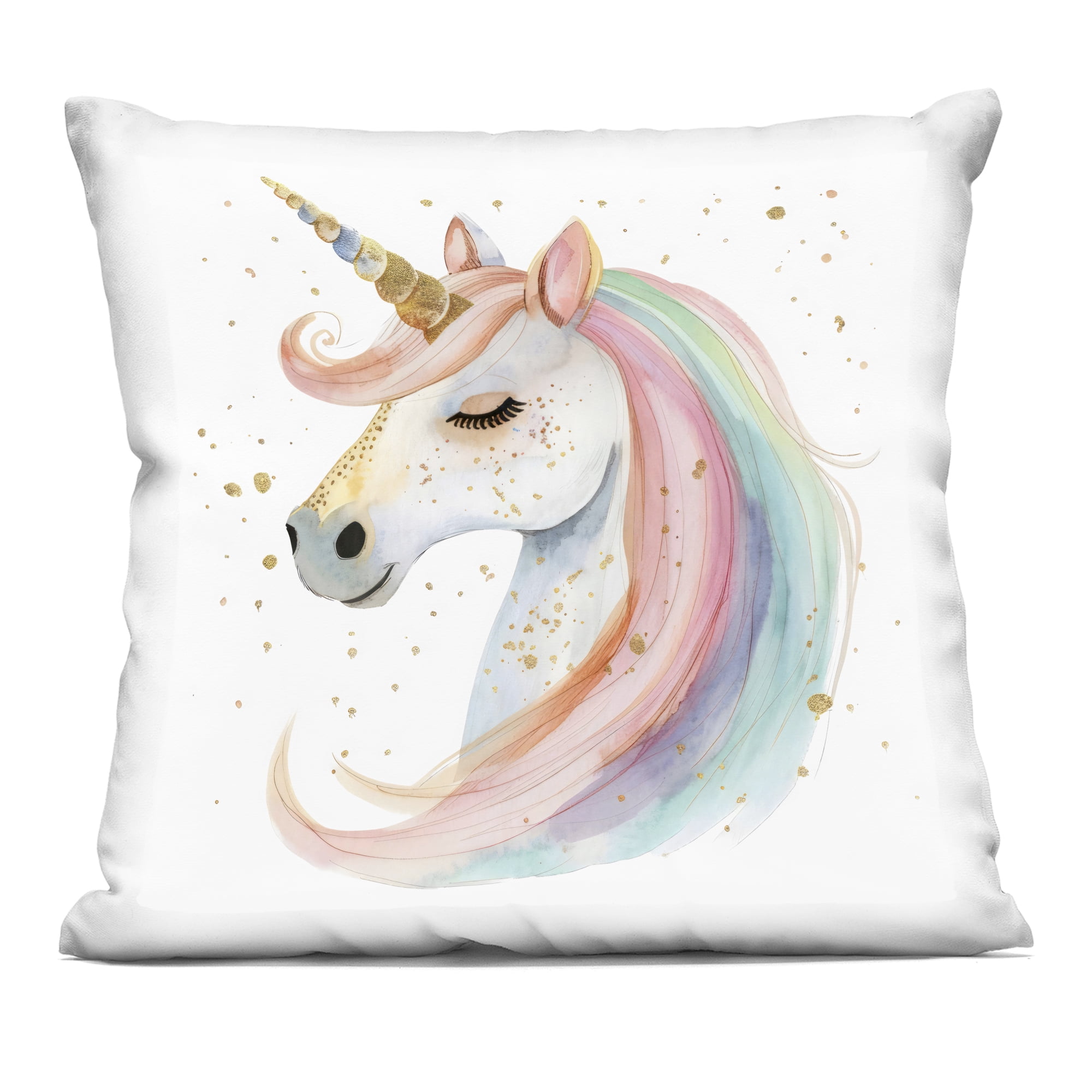 Stupell Industries Gold Speckled Pastel Unicorn Decorative Printed Throw Pillow, design by Creative Studio