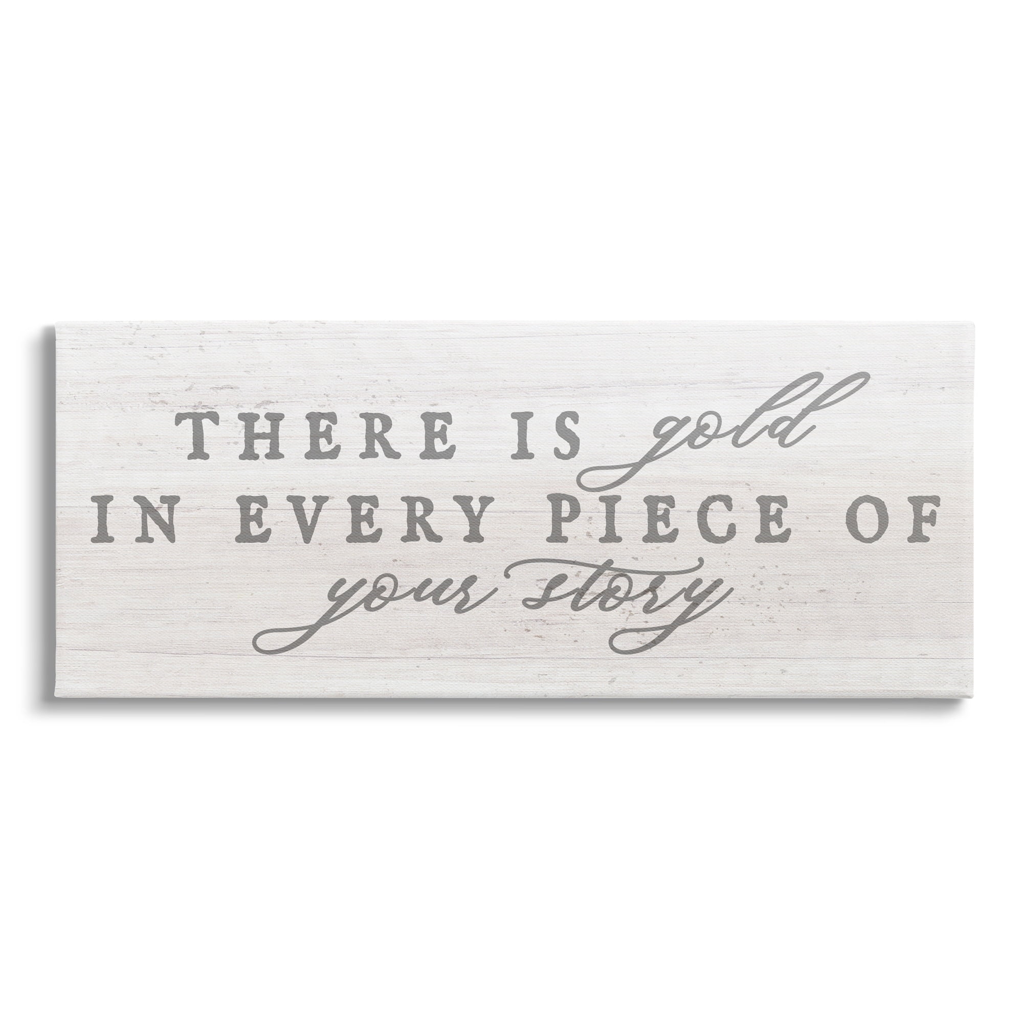 Stupell Industries Gold In Your Story Inspirational Motivating Typography Graphic Art Gallery Wrapped Canvas Print Wall Art, Design by Daphne Polselli