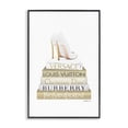 thumbnail image 1 of Stupell Industries Gold & White Book Stack Fashion Painting Black Framed Art Print Wall Art, 16 x 24, 1 of 2