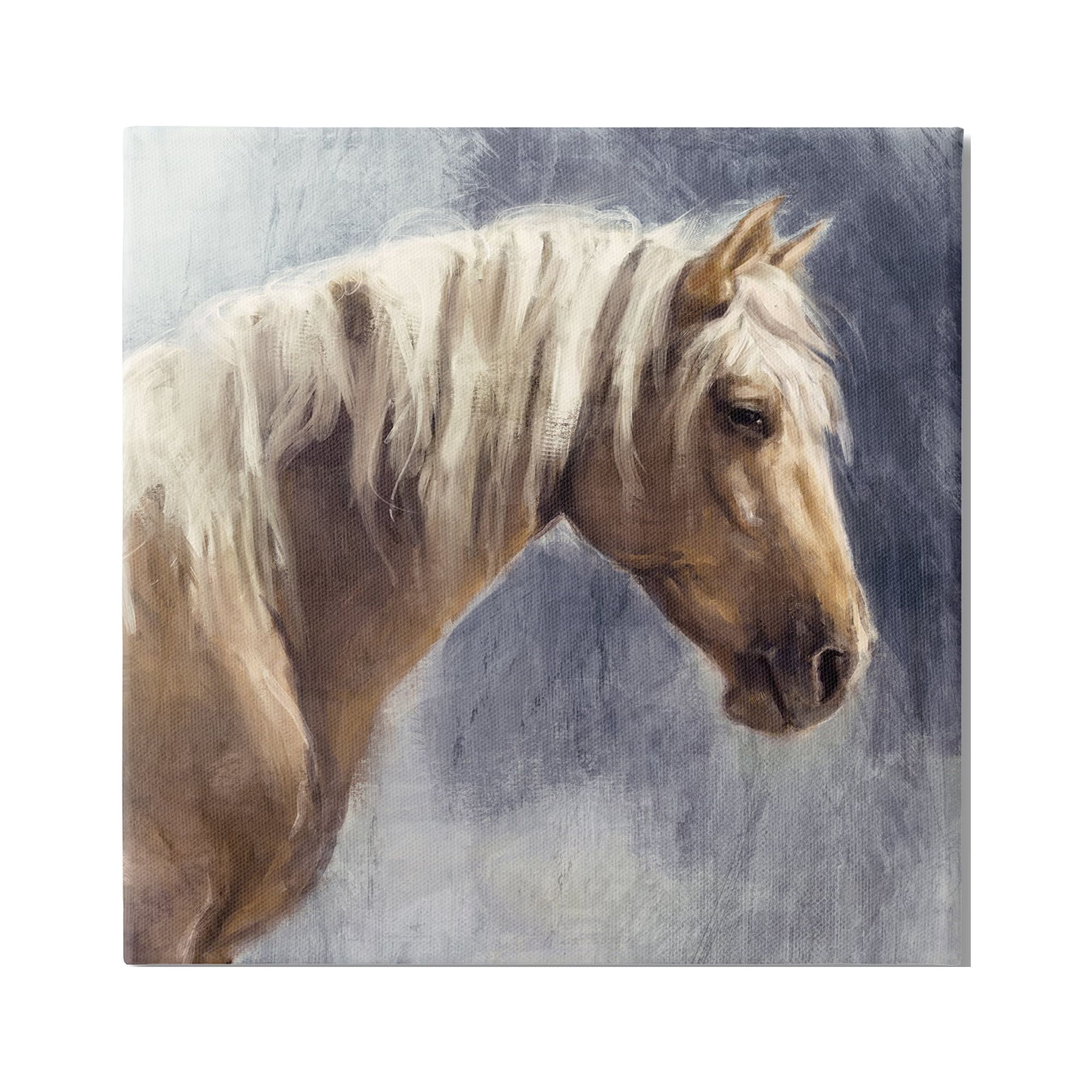 Stupell Industries Golden Boy Horse Portrait Animals & Insects Painting Gallery Wrapped Canvas Print Wall Art, 36 x 36
