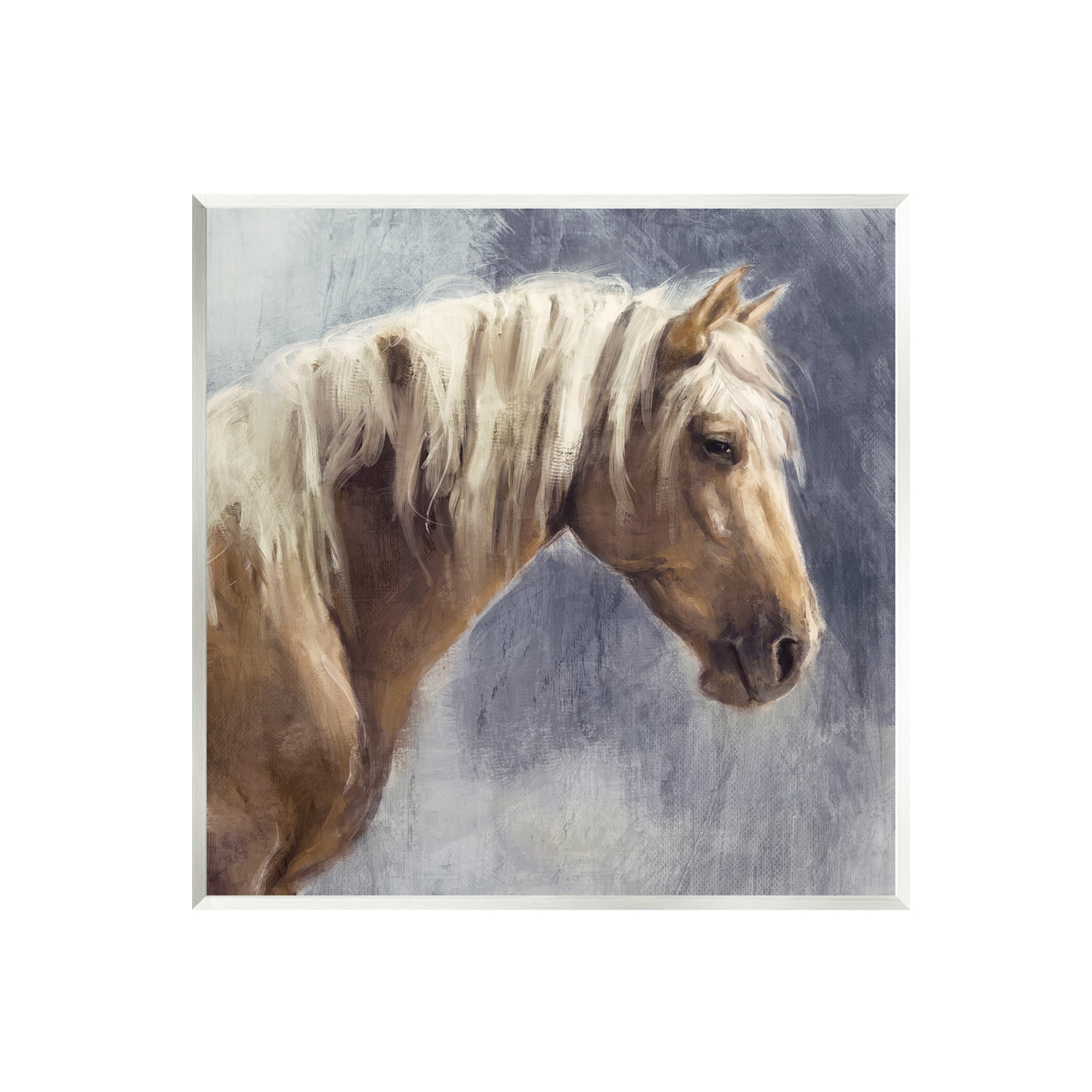 Stupell Industries Golden Boy Horse Portrait Animals & Insects Painting Unframed Art Print Wall Art, 12 x 12
