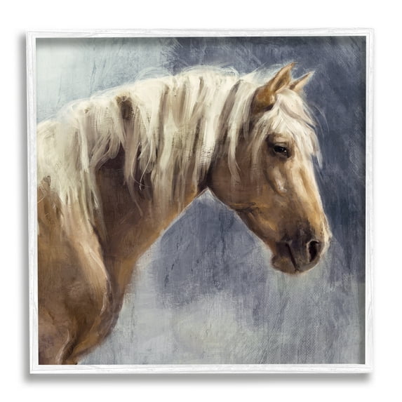 Stupell Industries Golden Boy Horse Portrait Animals & Insects Painting White Framed Art Print Wall Art, 17 x 17