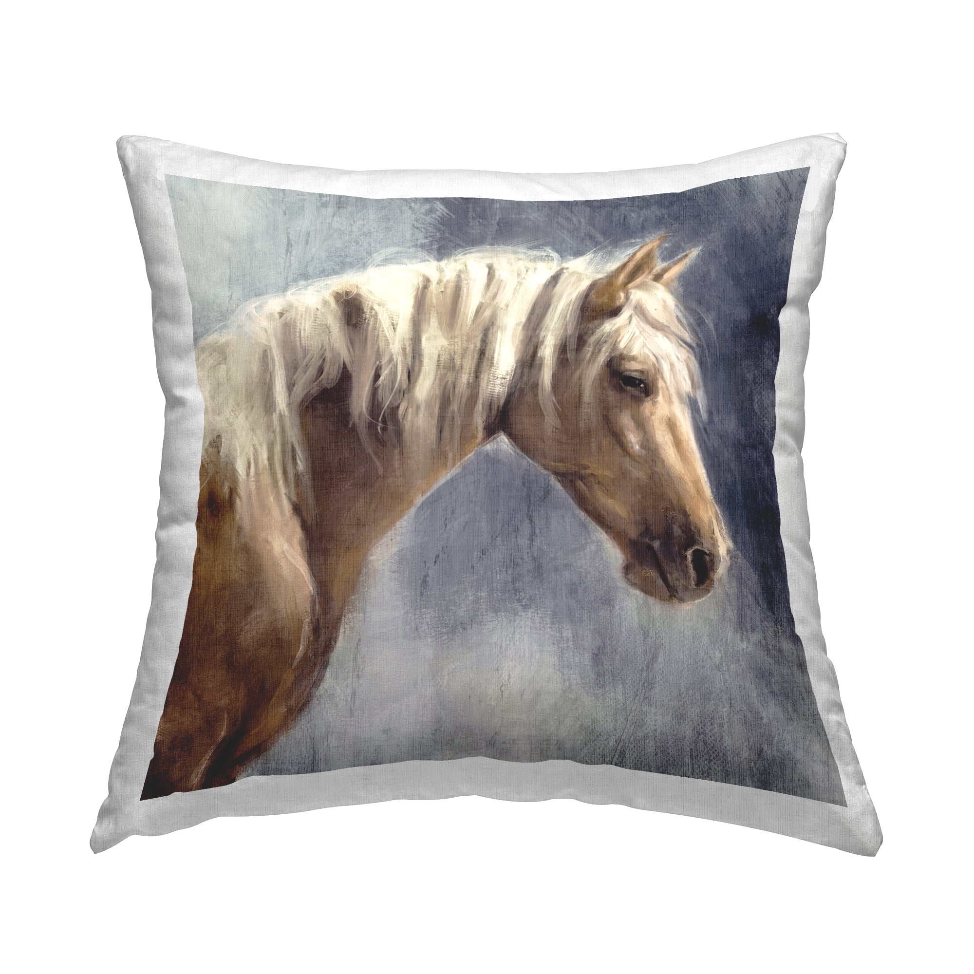 Stupell Industries Golden Boy Horse Portrait Square Decorative Printed Throw Pillow, 18 x 18