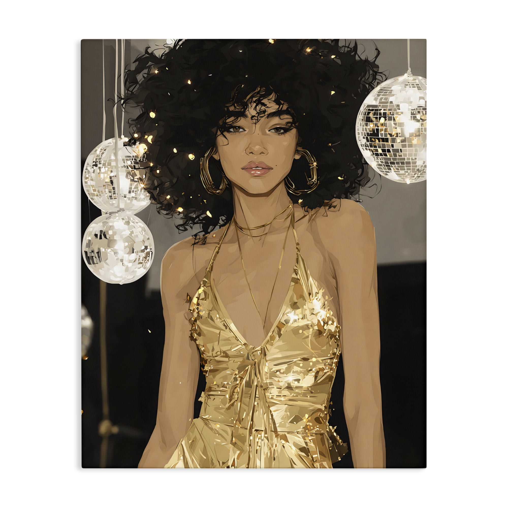 Stupell Industries Golden Disco Dream Party Canvas Wall Art, design by Franklyn Gregory