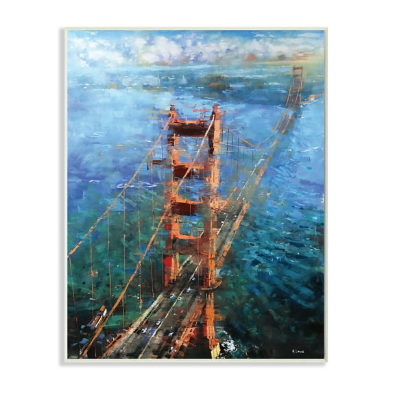 Stupell Industries Golden Gate Bridge Contemporary Abstract Aerial View,10 x 15,Designed by Mark Lague