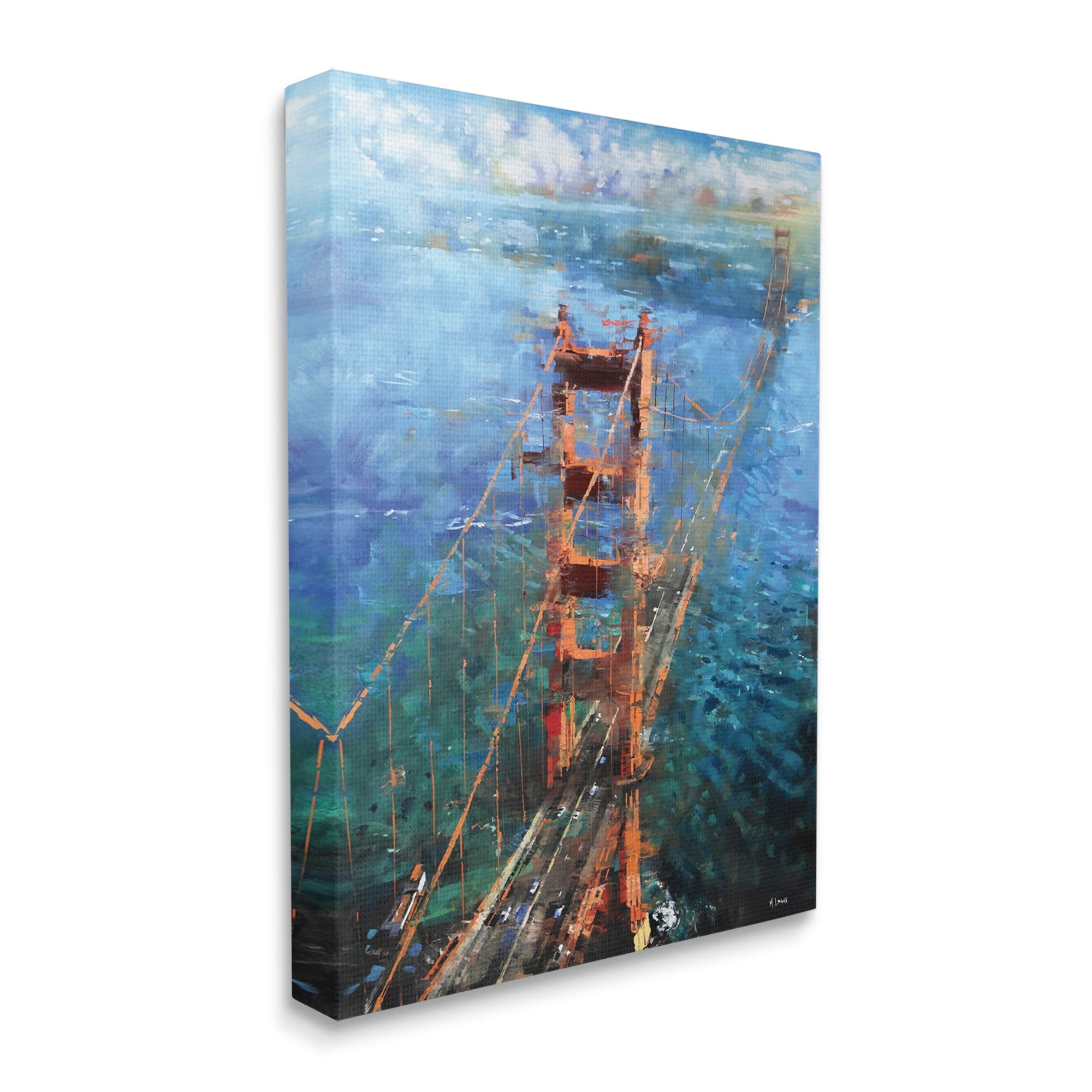 Stupell Industries Golden Gate Bridge Contemporary Abstract Aerial View,16 x 20,Designed by Mark Lague