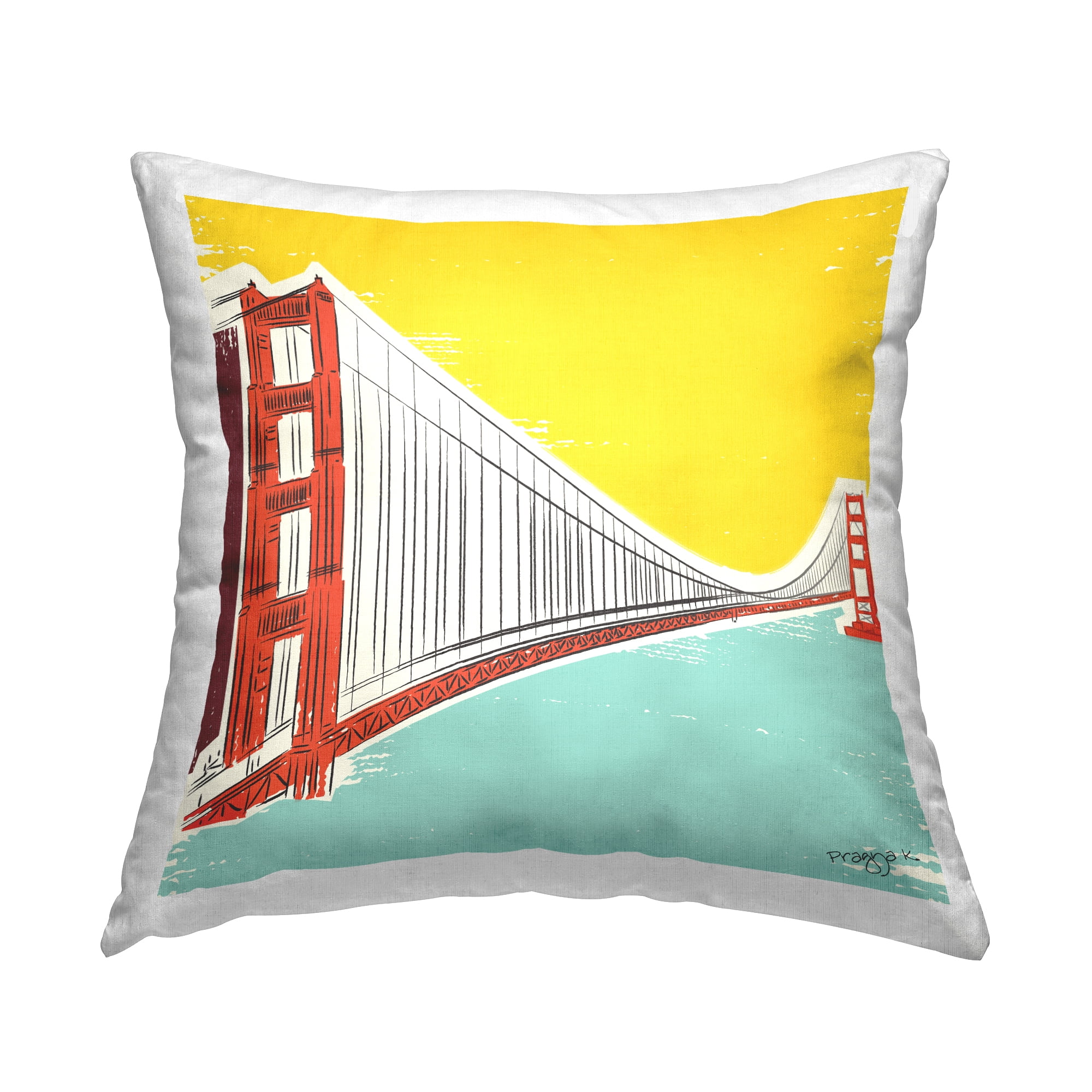 Stupell Industries Golden Gate Bridge Decorative Printed Throw Pillow, 18 x 18