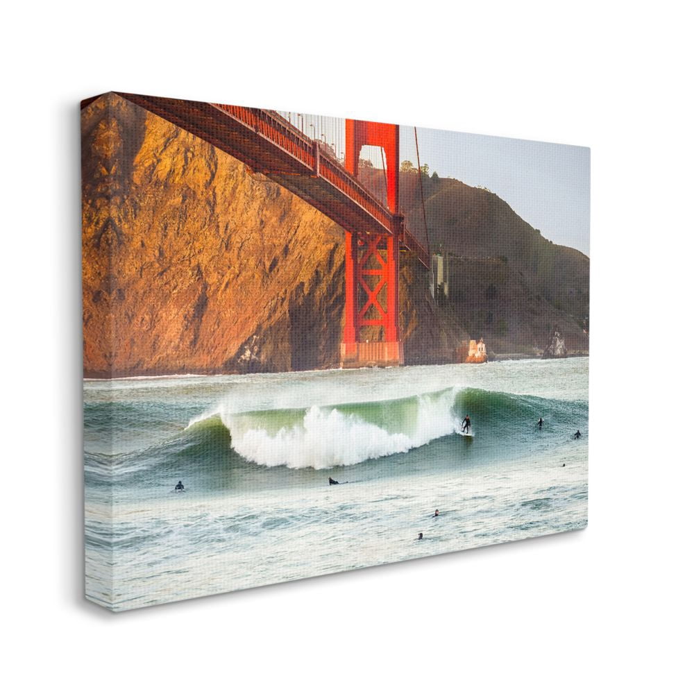 Stupell Industries Golden Gate Surfers California Coastal Sports Canvas Wall Art Design by Dave Gordon, 24" x 30"