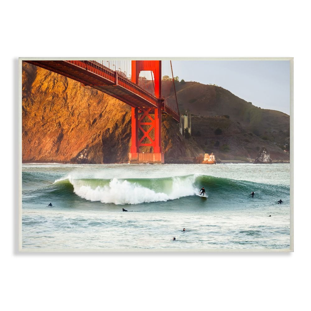 Stupell Industries Golden Gate Surfers California Coastal Sports Photography Unframed Art Print Wall Art, 13x19, by Dave Gordon