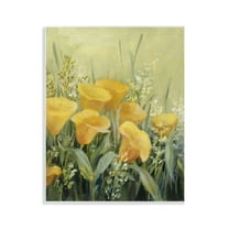Stupell Industries Golden Horned Poppies Plants & Flowers Painting Unframed Art Print Wall Art, 11 x 14