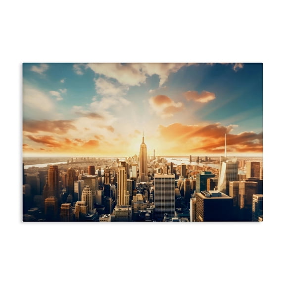 Stupell Industries Golden Hour Cityscape Sunset Canvas Wall Art design by LSR Creative Studio, 20 x 30