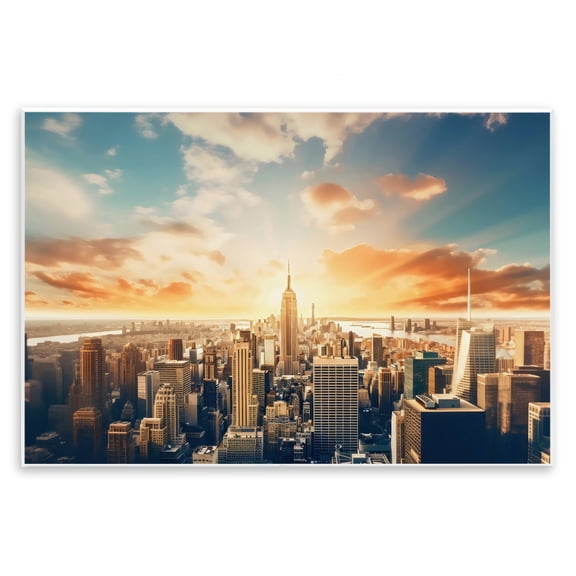 Stupell Industries Golden Hour Cityscape Sunset Wall Plaque Art design by LSR Creative Studio, 13 x 19