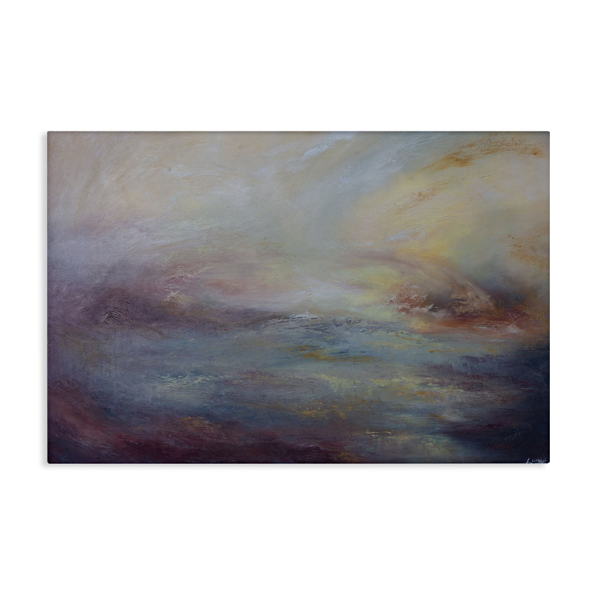 Stupell Industries Golden Hour Swirled Abstract Abstract Painting Wrapped Canvas Art Print Wall Art, 36 x 24