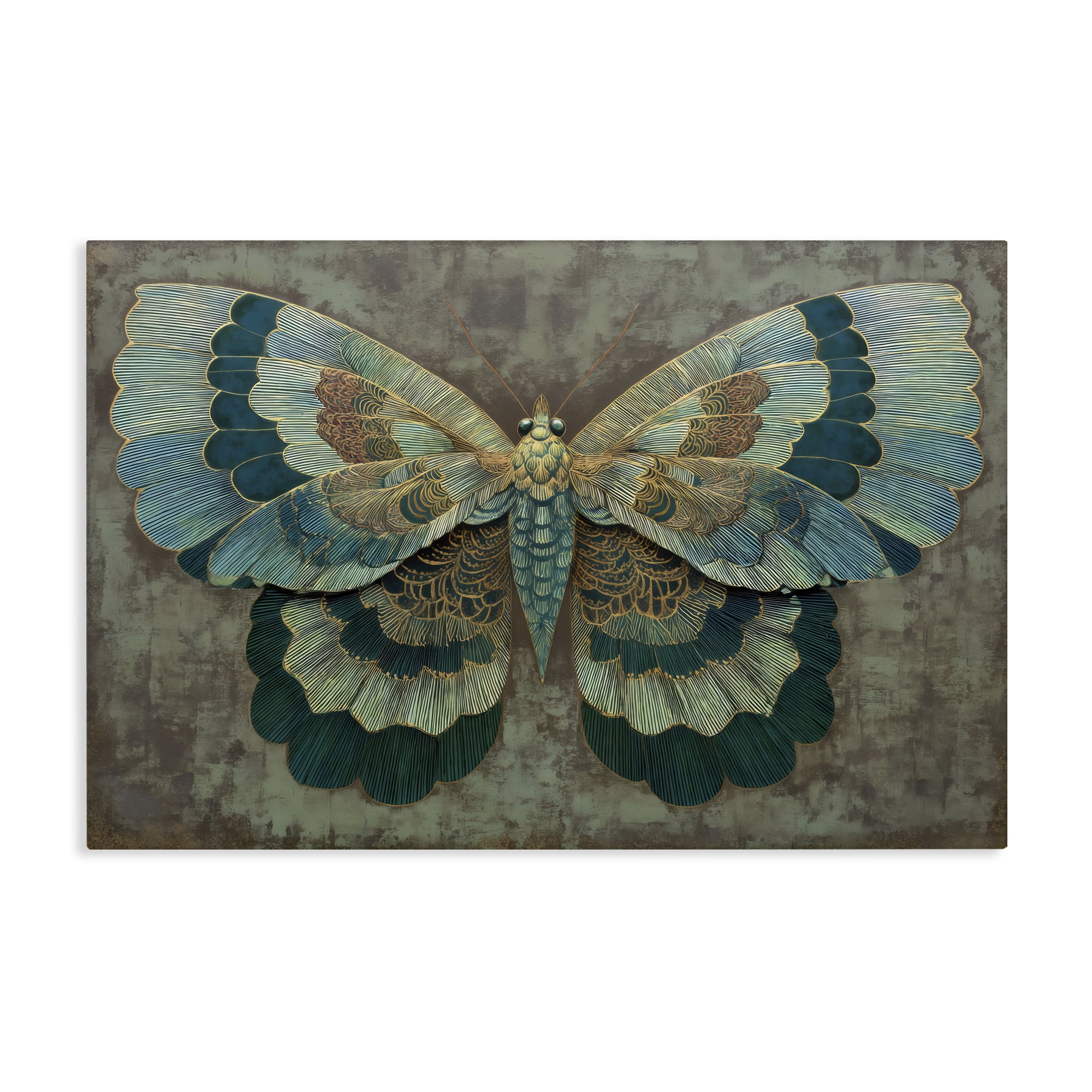 Stupell Industries Golden Jewel Butterfly Canvas Wall Art, design by Petal Prints Design