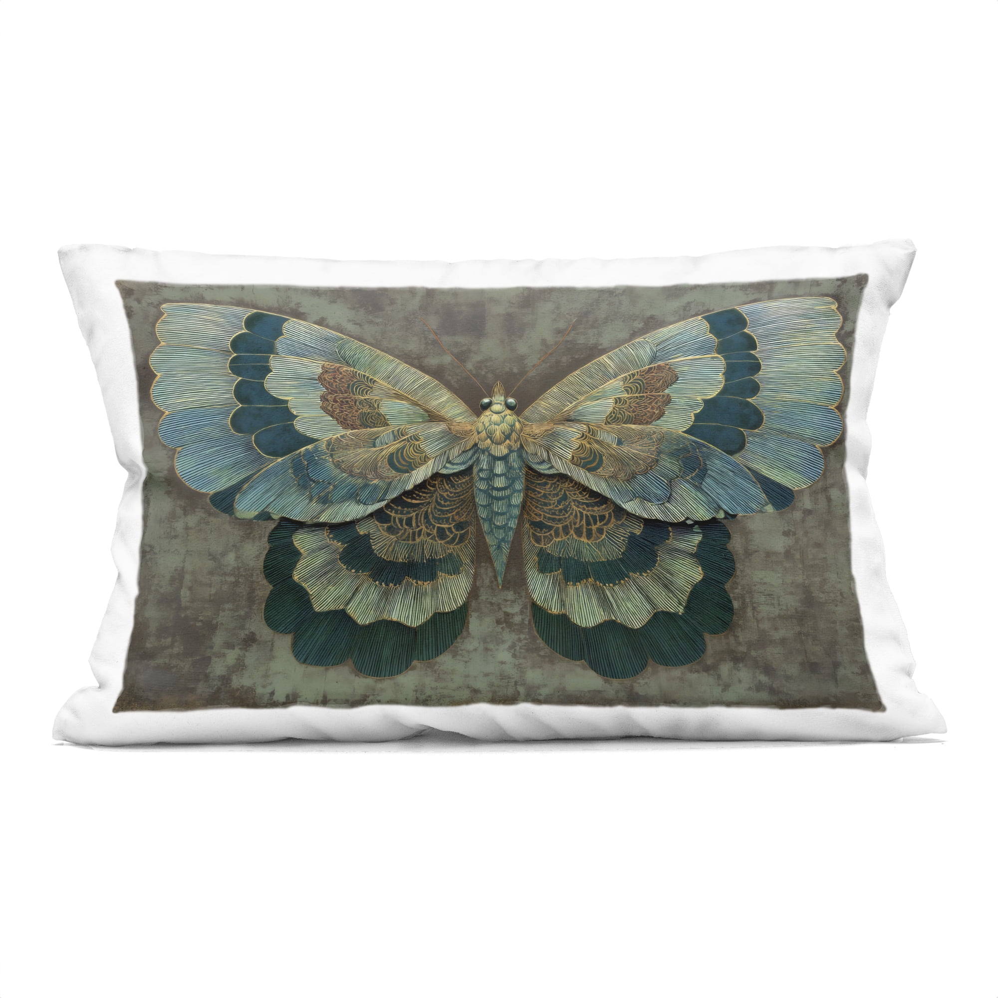 Stupell Industries Golden Jewel Butterfly Decorative Printed Throw Pillow, design by Petal Prints Design, 14 x 7 x 20