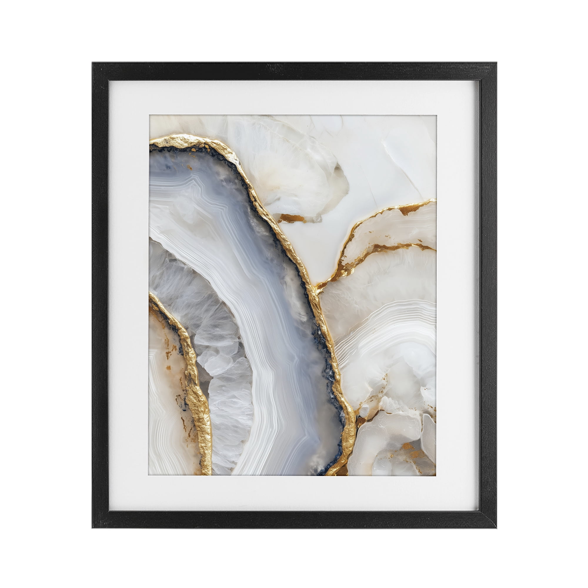 Stupell Industries Golden Marble Flow Black Framed Print Under Glass, design by Svetlana Aleynikova