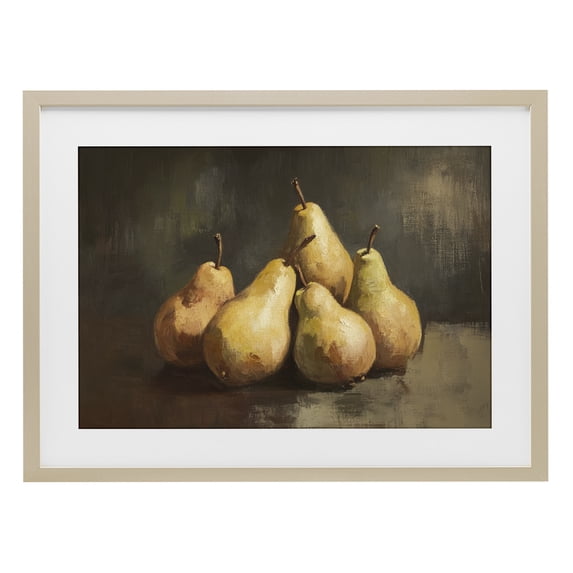 Stupell Industries Traditional Golden Pears Still Life Birch Framed Print Under Glass, 20 x 14, by Petals Prints Design
