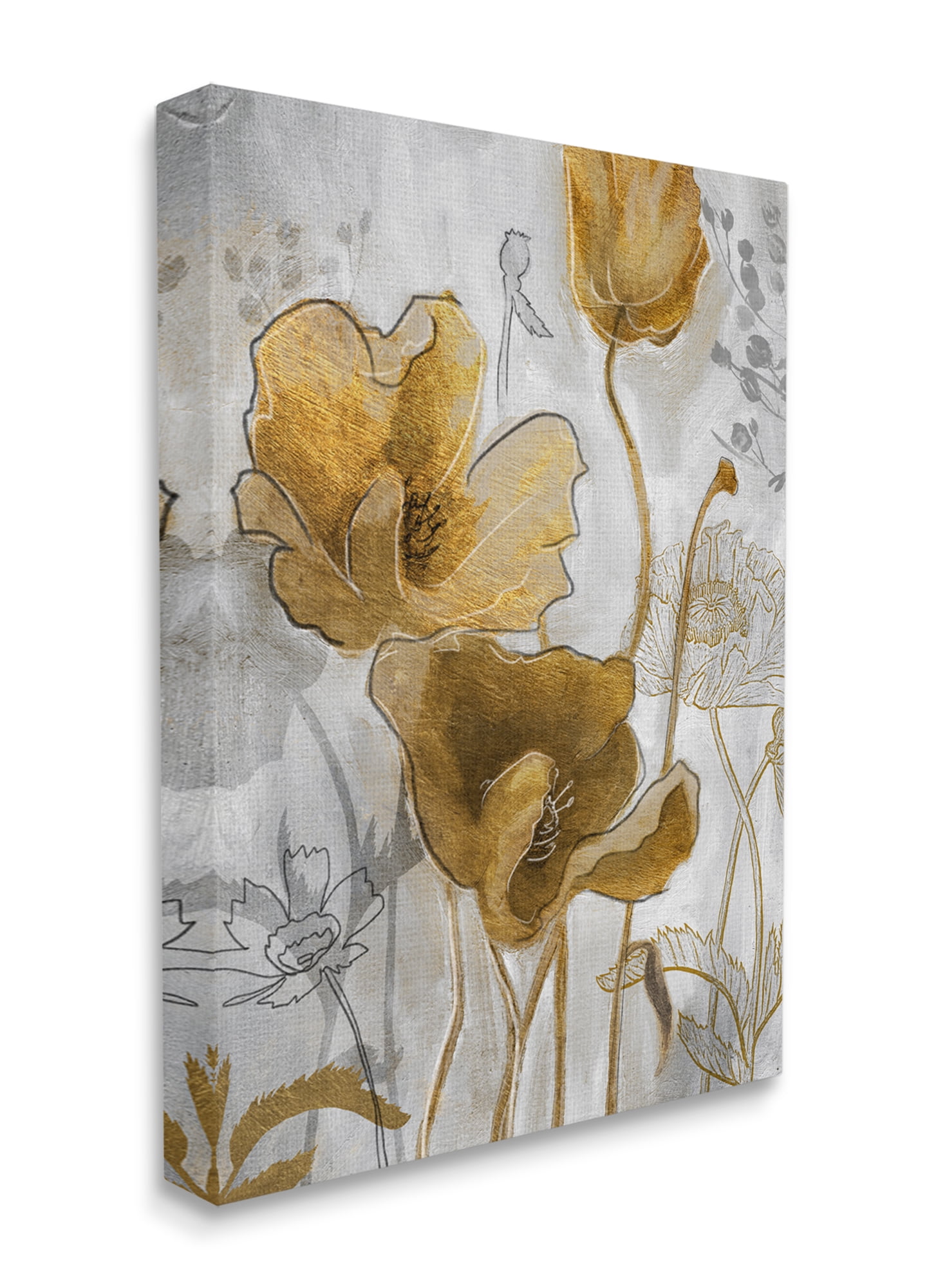 Stupell Industries Golden Poppy Field Abstract Floral Illustration Canvas Wall Art, 30 x 40, Design by Studio W