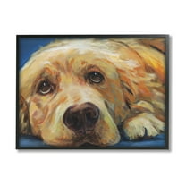 Stupell Industries Golden Retriever Begging Eyes Expressive Dog Portrait,14 x 11, Design by Kamdon Kreations