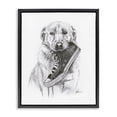 thumbnail image 1 of Stupell Industries Golden Retriever Biting Sneaker Black Framed Floater Canvas Wall Art design by Lindsay Kivi Fine Art, 21 x 17, 1 of 9