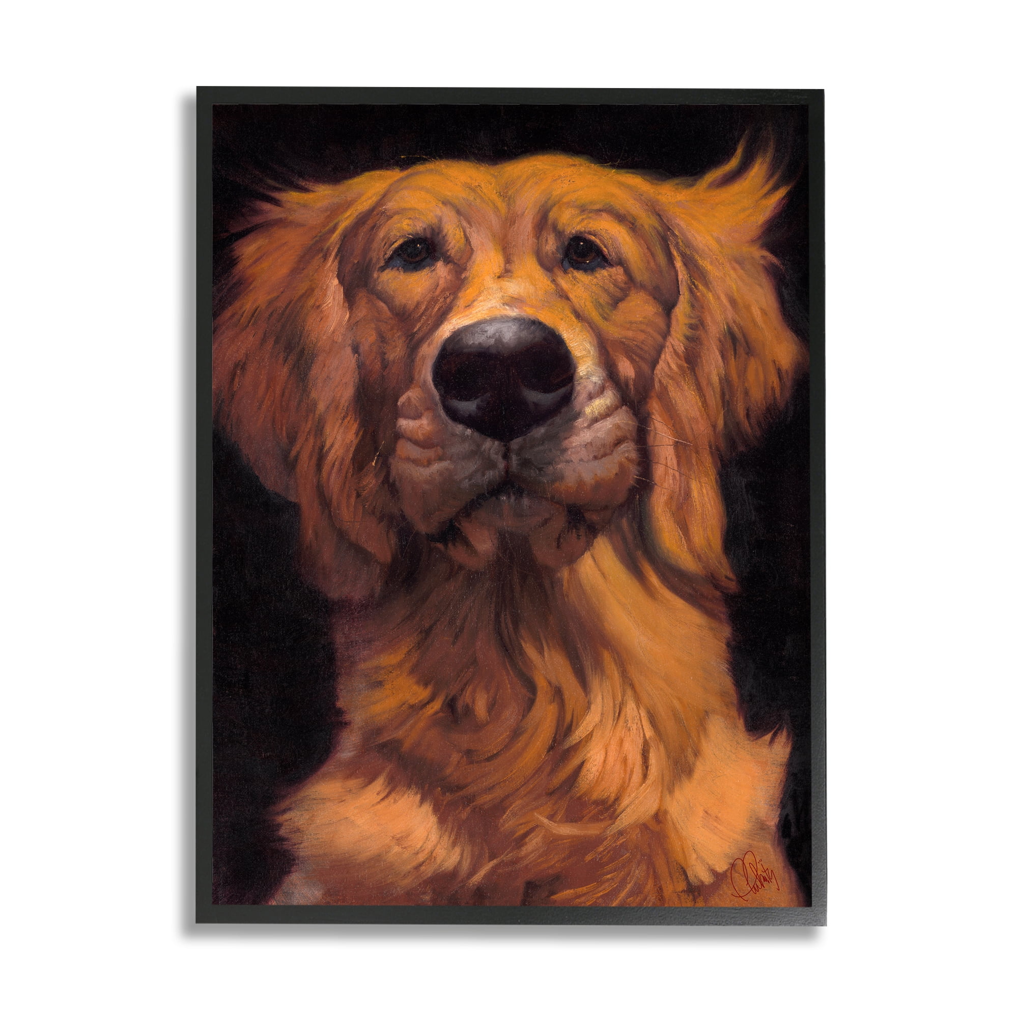 Stupell Industries Golden Retriever Pet Dog Portrait Bold Animal Painting, 24 x 30, Design by Thomas Fluharty