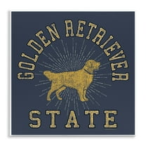 Stupell Industries Golden Retriever State Novelty & Humor Painting Unframed Art Print Wall Art, 12 x 12