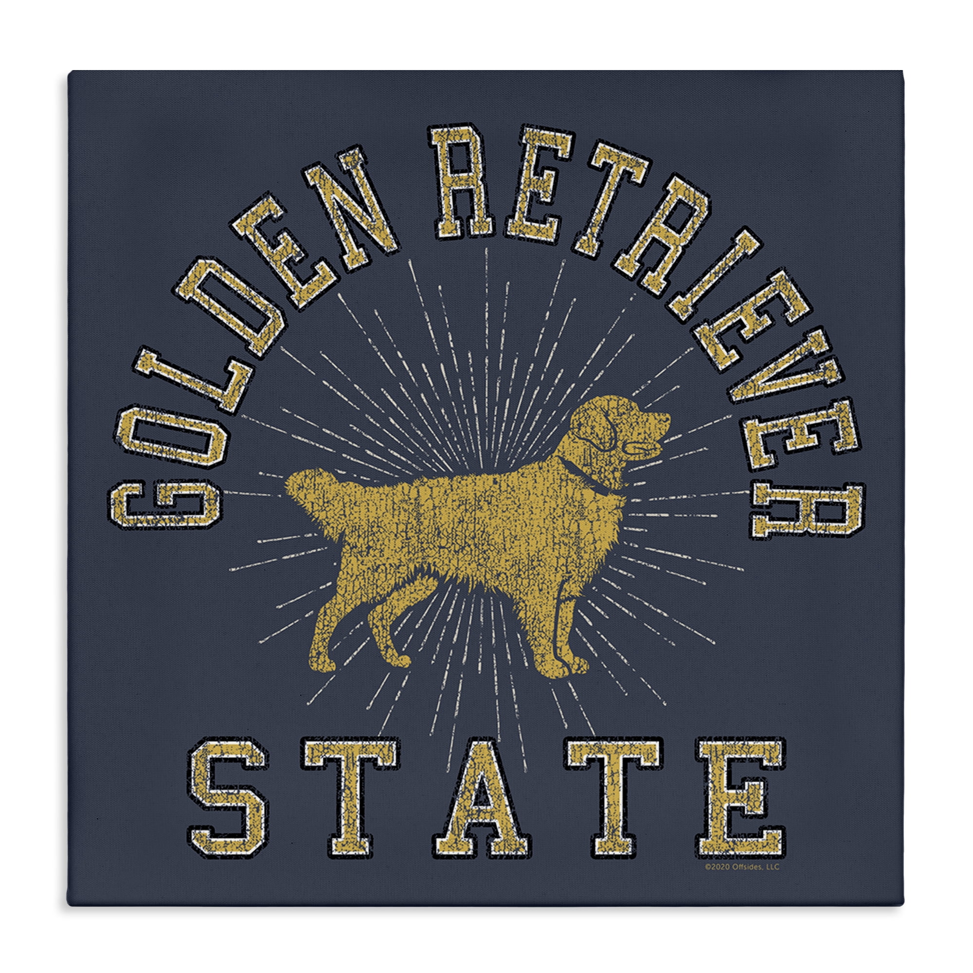 Stupell Industries Golden Retriever State Novelty & Humor Painting Wrapped Canvas Art Print Wall Art, 36 x 36